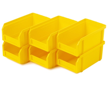 Пластиковый ящик V-1-К6-желтый