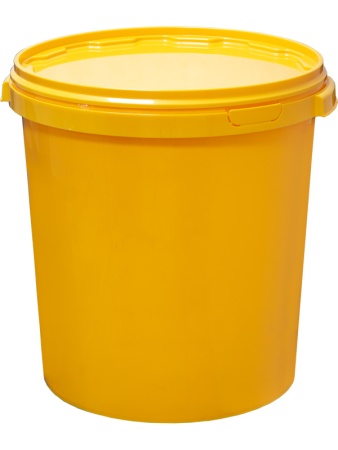 Ведро-бак  желтый 30л круглый с желтой крышкой