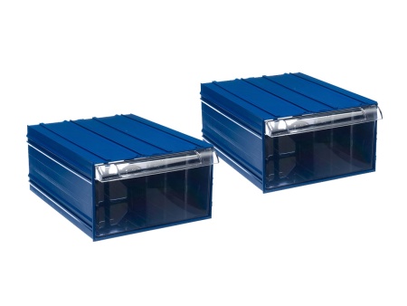 Пластиковый короб Стелла-техник С-510-2К-синий-прозрачный , 265х367х149мм, комплект 2 штуки