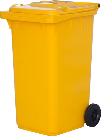 Мусорный контейнер МКТ 240 л. желтый